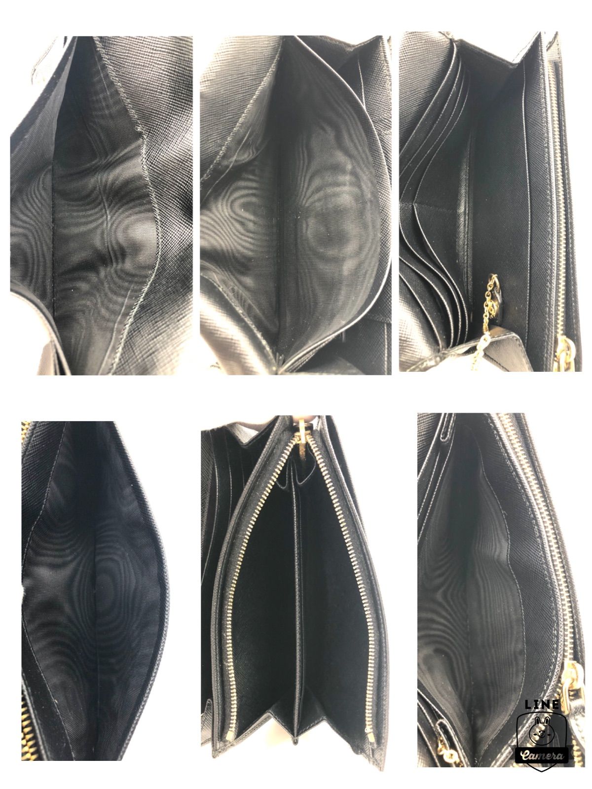 美品✨プラダ◇パスケース付きフラップ長財布　サフィアーノレザー　ゴールド金具　黒 □極美品□PRADA プラダ サフィアーノレザー ロングフラップ