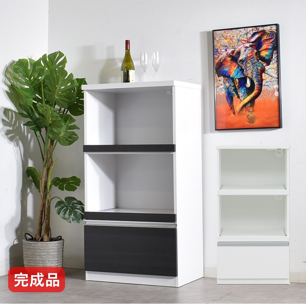 キッチン収納 レンジ台 60幅 完成品 コンパクト キッチン収納 