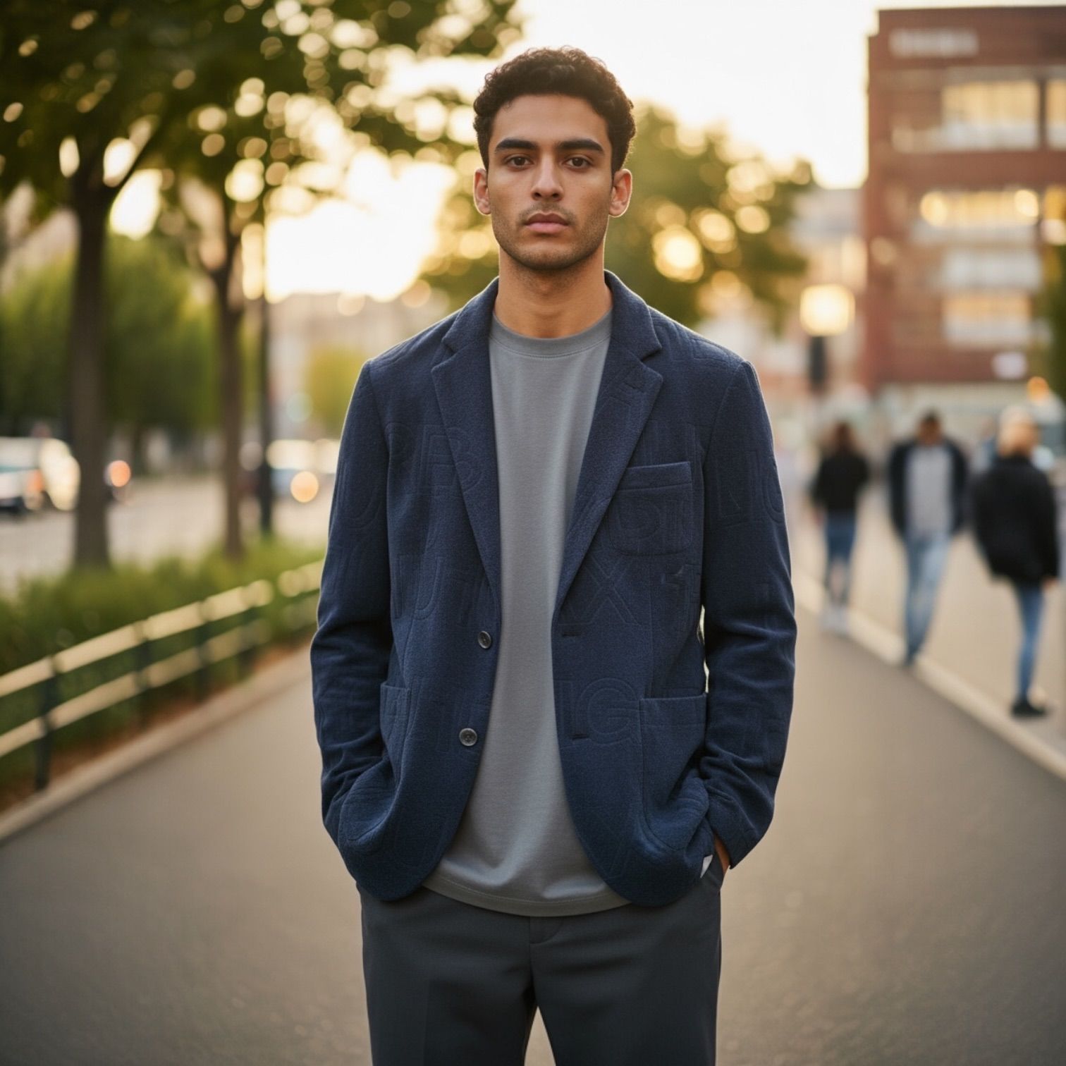 新品1PIU1UGUALE3 RELAX ウノピ パイルロゴジャケット 紺 L