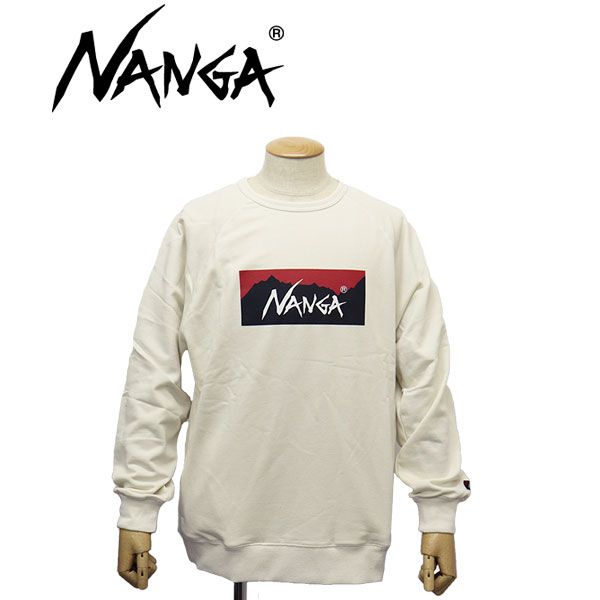 NANGA (ナンガ) NW2311-1F201 ECO HYBRID BOX LOGO SWEATSHIRT エコハイブリッド ボックスロゴ スウェットシャツ 長袖 全3色 N013 WHITE XL