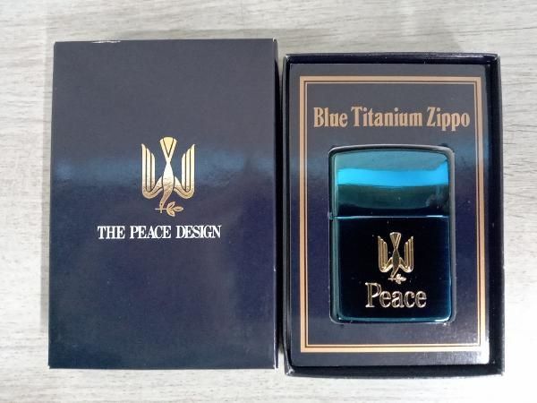 ZIPPO ジッポ ライター Peace ピース 1995 特製ブルーチタン 箱有り