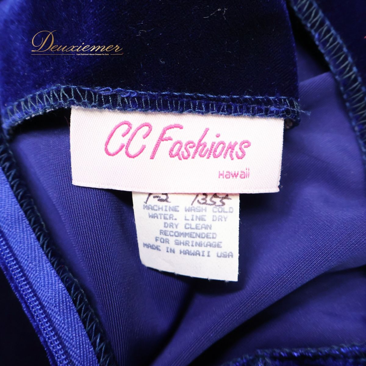美品 ハワイ製 フラダンス衣装】ブルー系 CC Fashions ワンピース