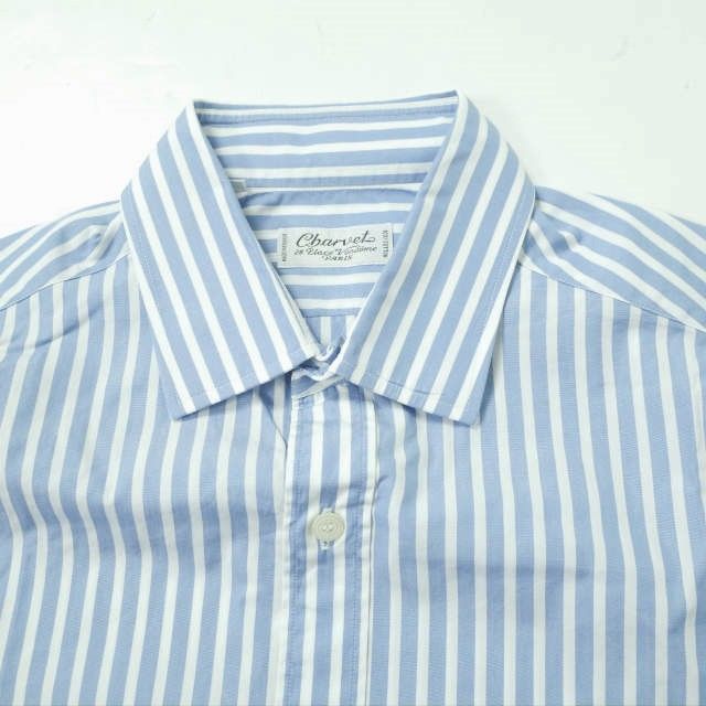 Charvet シャルべ ライトブルーストライプ柄ドレスシャツ charvet シャルベ ドレスシャツ -(XXL位) 青系(ストライプ
