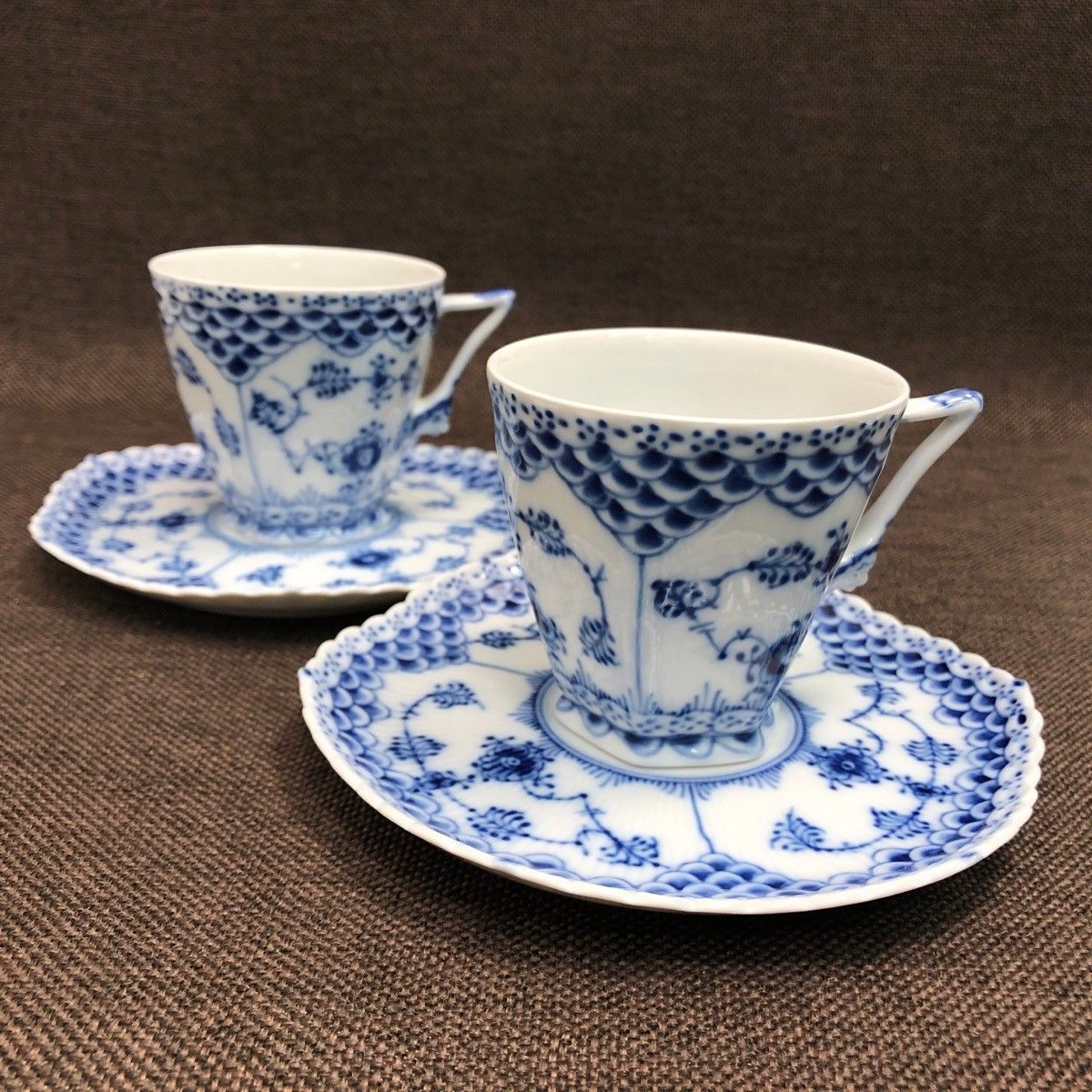 大倉陶園 すみれブーケ ブルーブーケ スープカップ ダブルハンドル