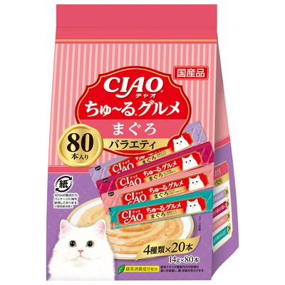 同梱不可 3個セット いなば CIAOちゅ～るまぐろグルメバラエティ14g×80本