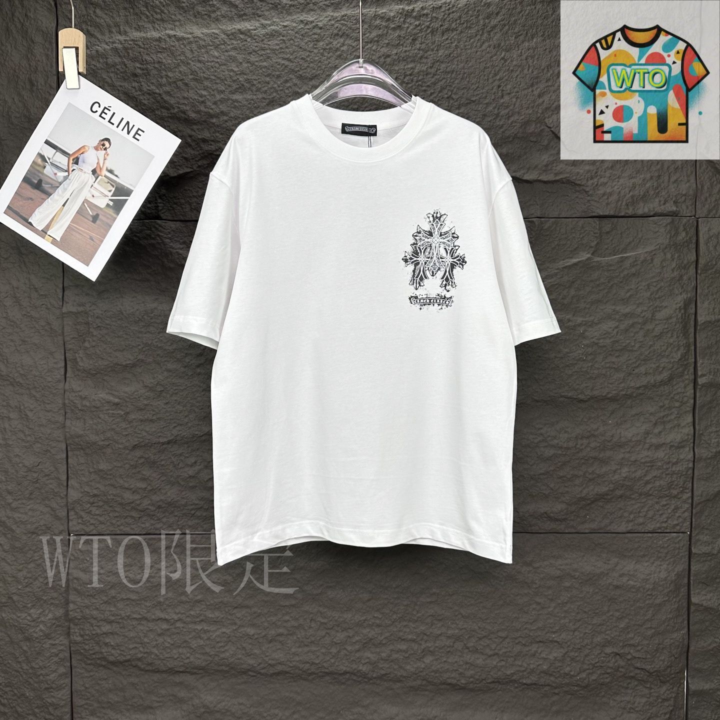 今日特価】Chrome Hearts 十字架梵文 男女兼用 2025T シャツ-3