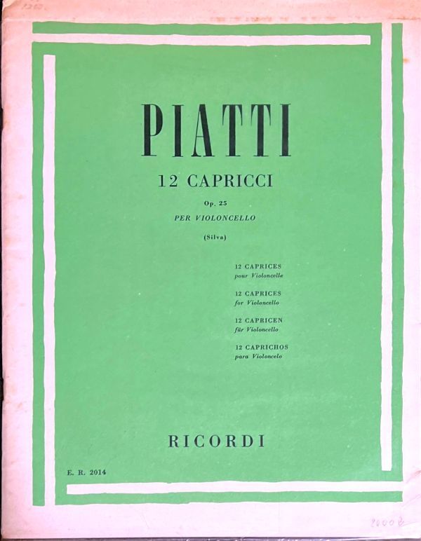 ピアッティ 12のカプリス (チェロソロ)輸入楽譜 Piatti 12 Capricci Op.25 洋書