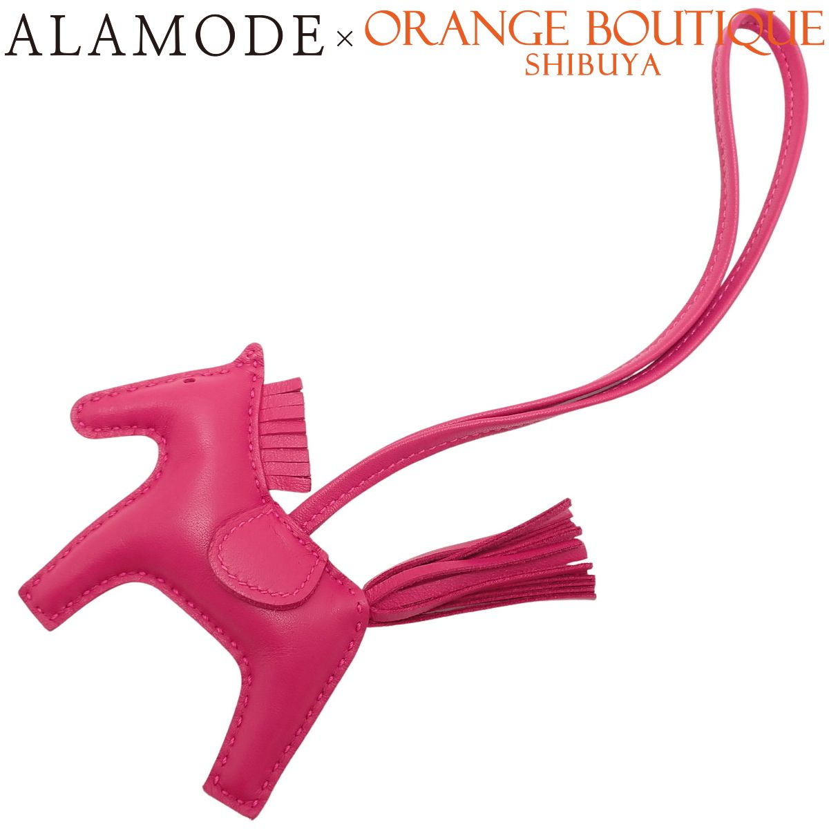 HERMES エルメス ロデオチャームPM ローズメキシコ ピンク アニョーミロ Z刻印 バッグチャーム ホース 馬モチーフ 小物 レディース 40802161409 アラモード