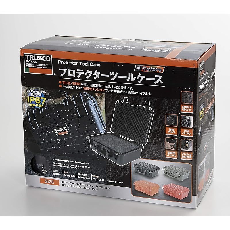 TRUSCO トラスコ プロテクターツールケース 黒 ML TAK13ML 0 LLC-HASEGAWATOSO_COM