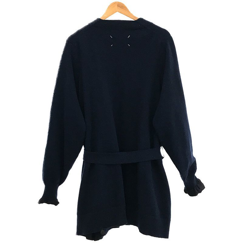 Maison Margiela / メゾンマルジェラ | 1 ウール ネップ ベルテッド ガウン カーディガン | XS | ネイビー | レディース Maison Margiela / メゾンマルジェラ | 1 ウール ネップ ベルテッド