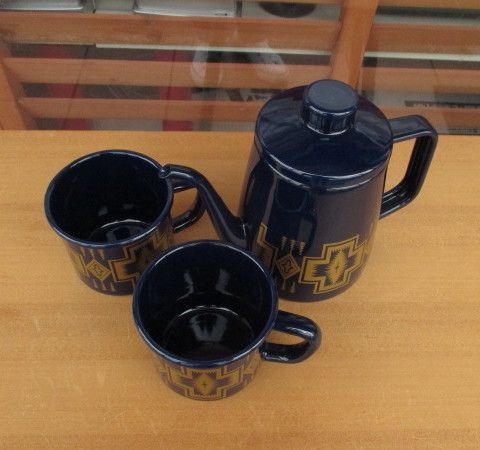 当店オリジナルセット販売 PENDLETON ペンドルトン エナメル 琺瑯 製 ドリップポット＆マグカップセット コーヒー＆ティ セット ポット １ マグカップ ２