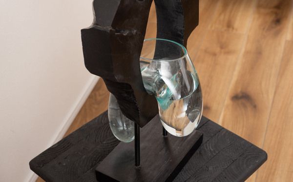 ガラスオブジェ オブジェ ガラス 置物 天然木 インテリア アート 鉢 プランター テラリウム アクアリウム 花瓶 雑貨 おしゃれ かっこいい SLY-31 OA