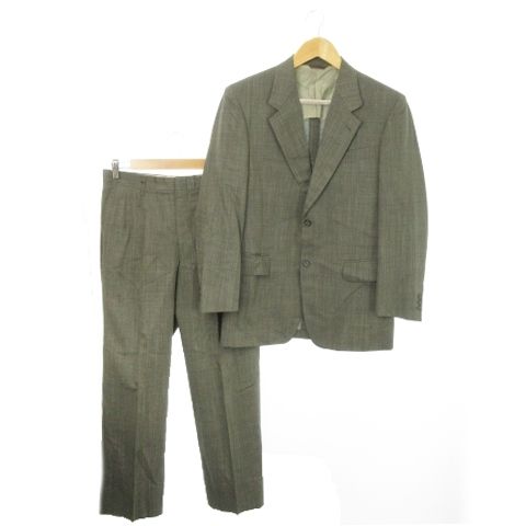 ダーバン DURBAN I.D.D シングルスーツ セットアップ 上下 テーラードジャケット 背抜き スラックス ストレート 2B モヘヤ混 グレー /AO9 ■GY18