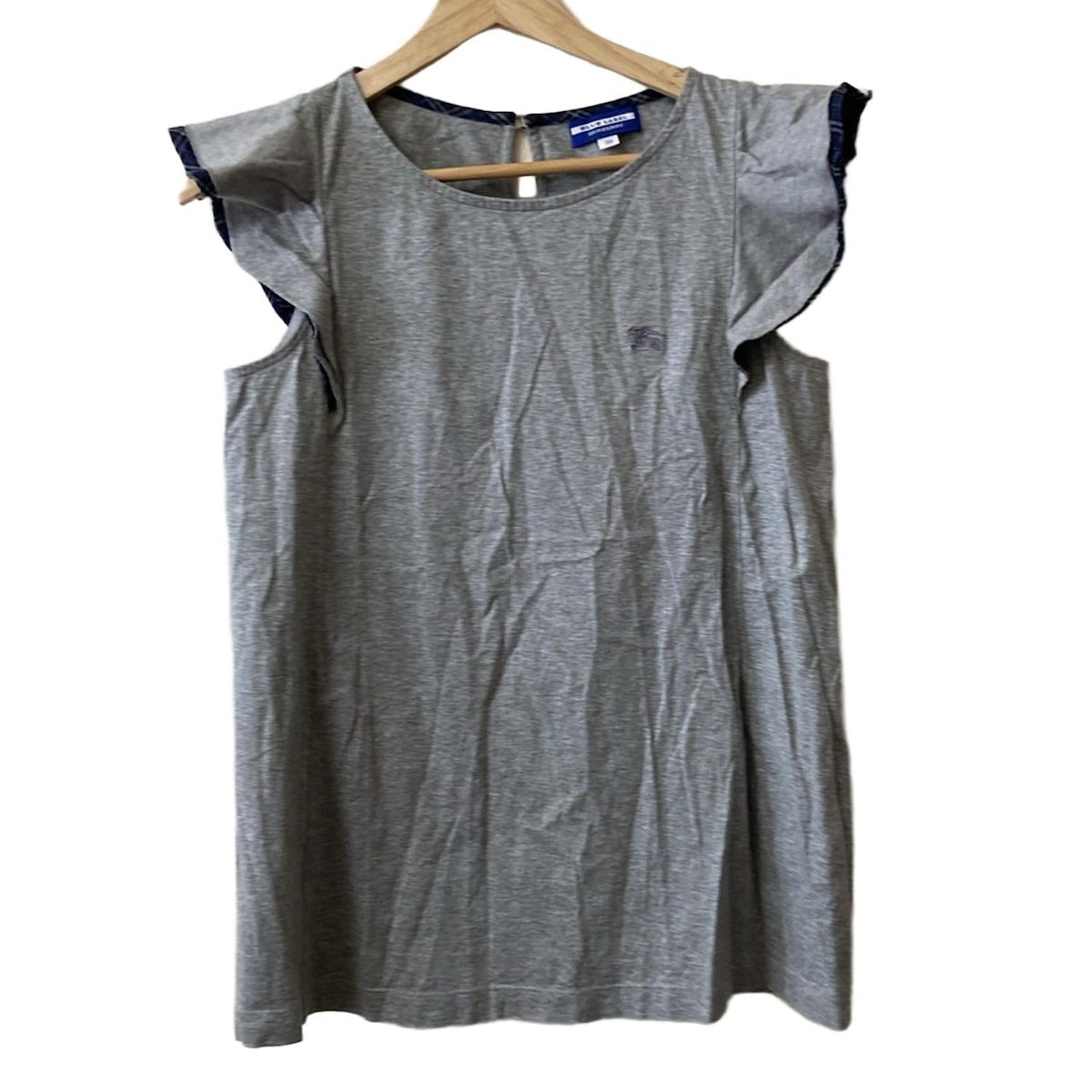 バーバリーブルーレーベル 半袖カットソー サイズ38 M レディース - グレー×ネイビー×ブルー クルーネック チェック柄