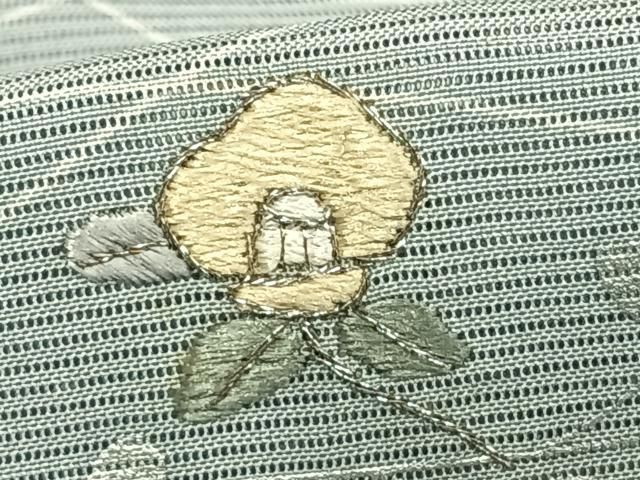 平和屋着物●訪問着　刺繍　草花文　金銀彩　正絹　逸品　AABD0587fy 平和屋着物＊夏物 訪問着 絽 刺繍 草花文 銀彩 正絹 逸品 AAAX5349fy