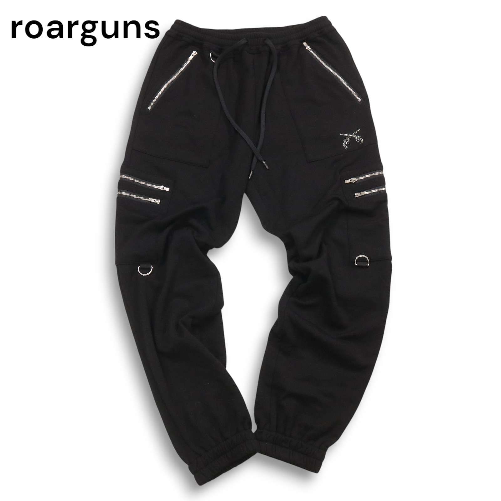 ② roar ロアー ブラック 2丁拳銃 スワロフスキー デニムパンツ ロアー roar 総スワロフスキー バックピストル Tシャツ 2丁拳銃