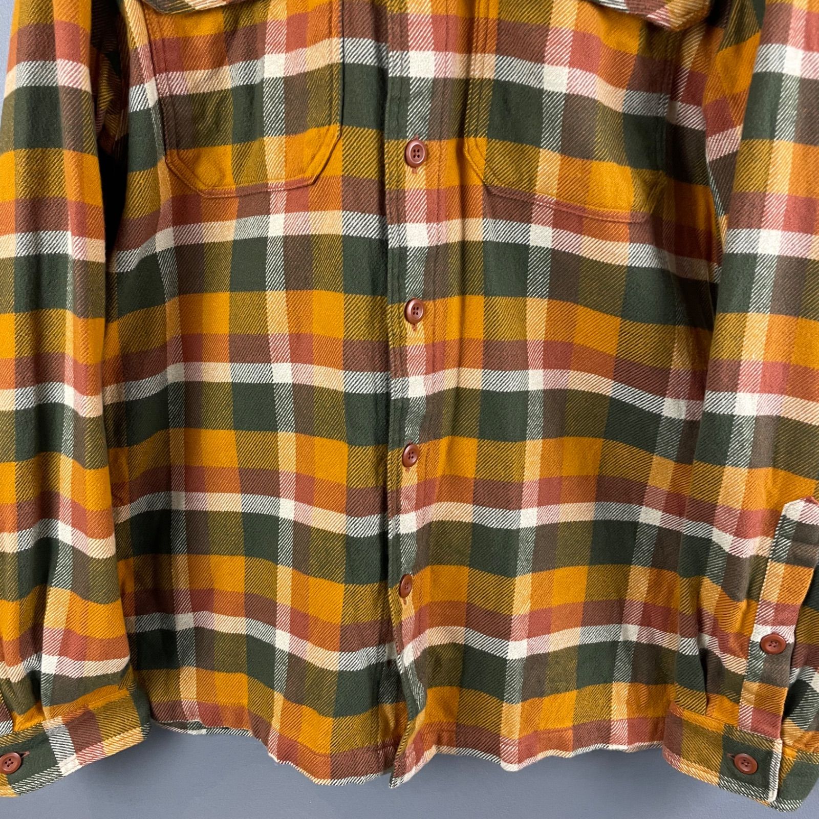 PATAGONIA Organic Cotton L/S Flannel Shirt パタゴニア オーガニックコットン 長袖シャツ チェックシャツ ネルシャツ  オレンジ STY53947 - メルカリ