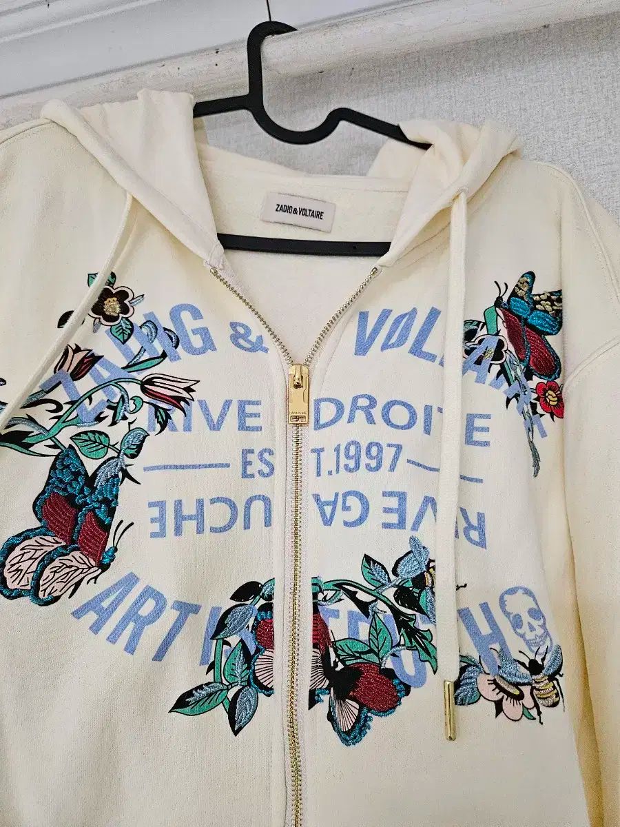 フード付きジップアップカーディガン