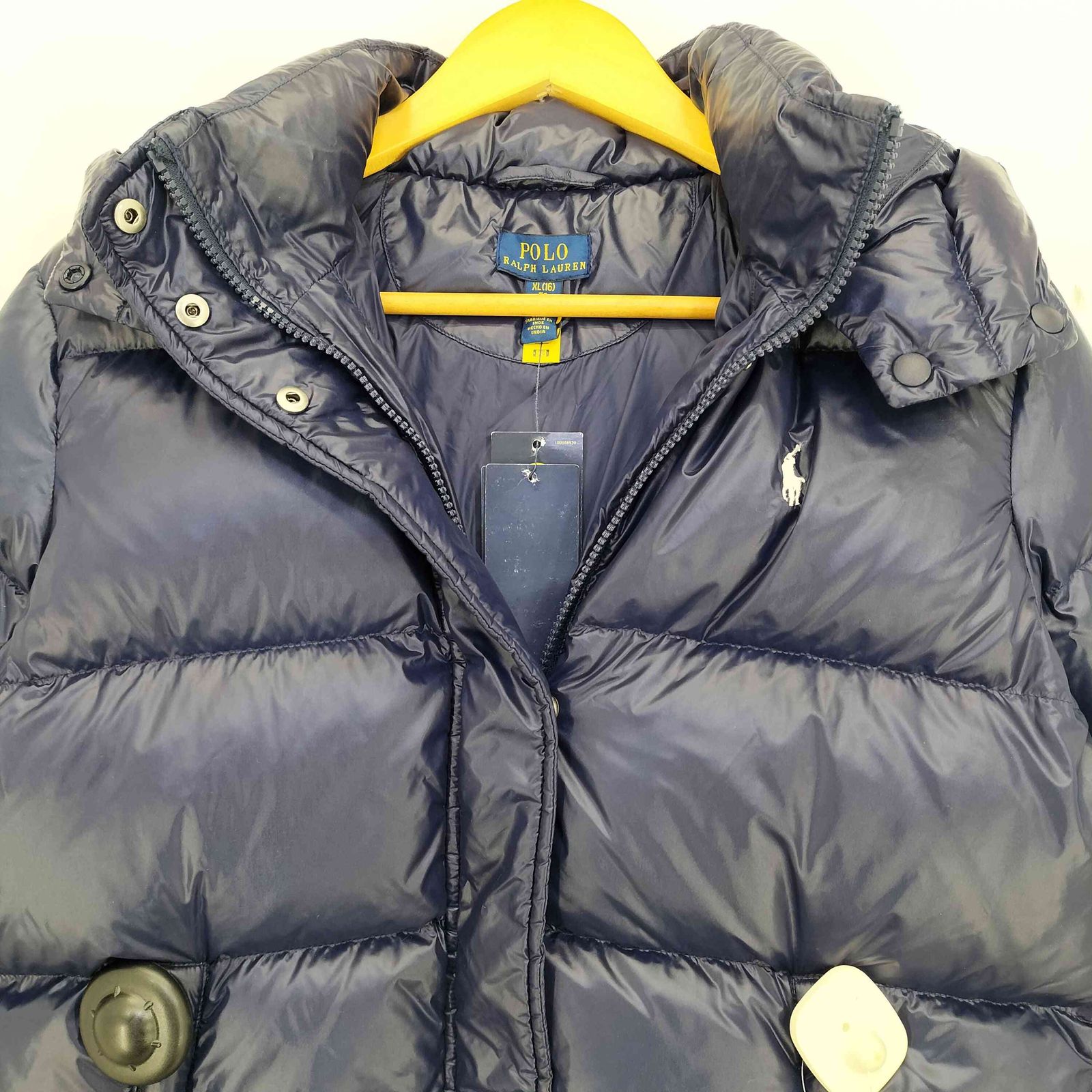 ポロラルフローレン POLO RALPH LAUREN 現行タグ ポニー刺繍 比翼ジップ フーデット ダウンジャケット レディース XL 16 SIROKUMA-CORPORATION_COM