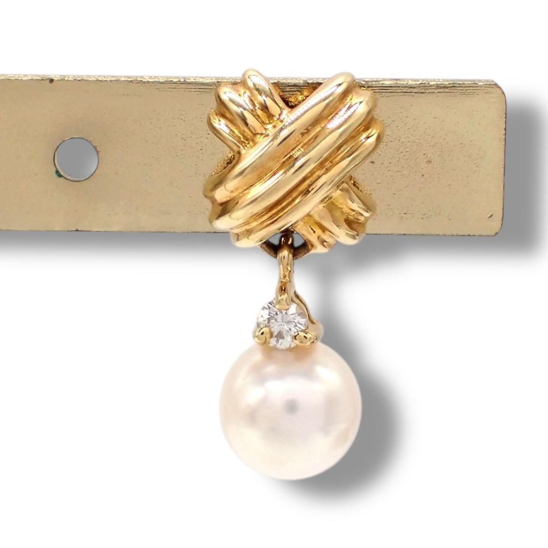 ティファニー シグネチャークロス ピアス パール ダイヤ 750 4162