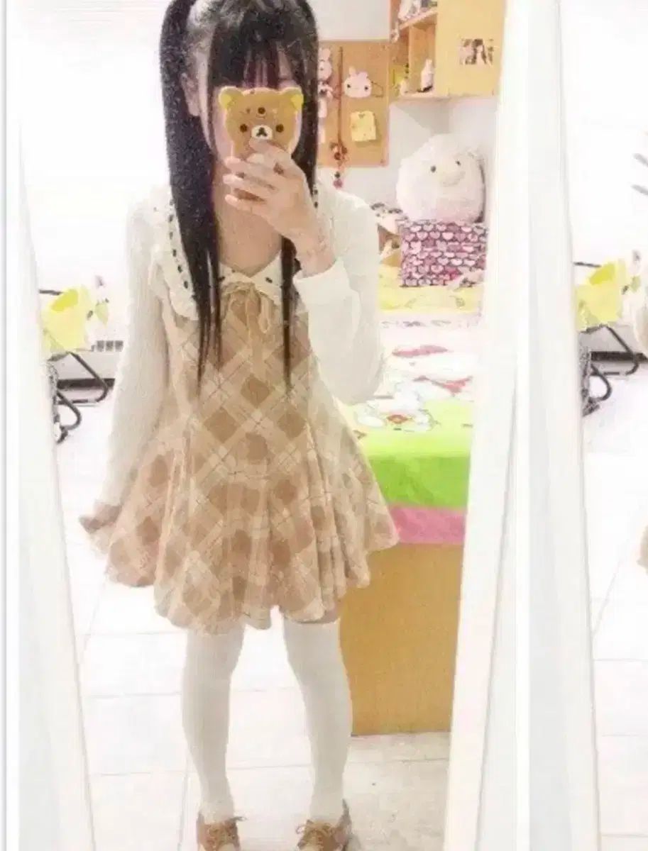 保留中 LIZ LISA LIZ LISA リズリサ 姫ギャル ラテガロア チェック アーガイル柄 ワンピース