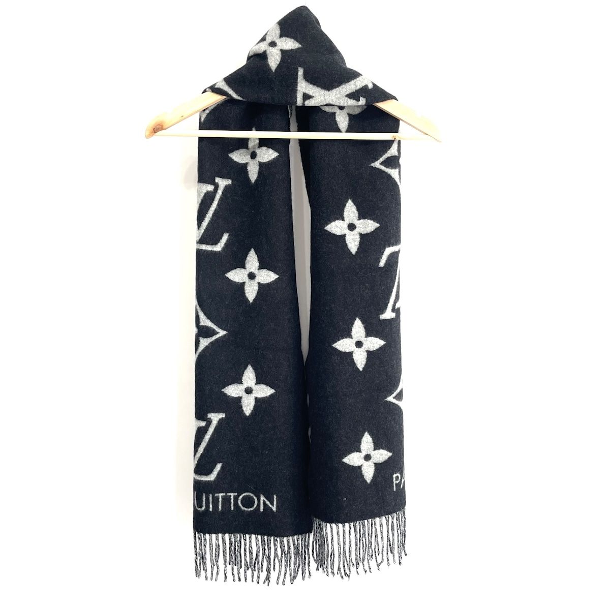 ルイヴィトン Louis Vuitton マフラー フリンジ付き 0 グレー ルイヴィトン Louis Vuitton マフラー フリンジ付き 0 グレー