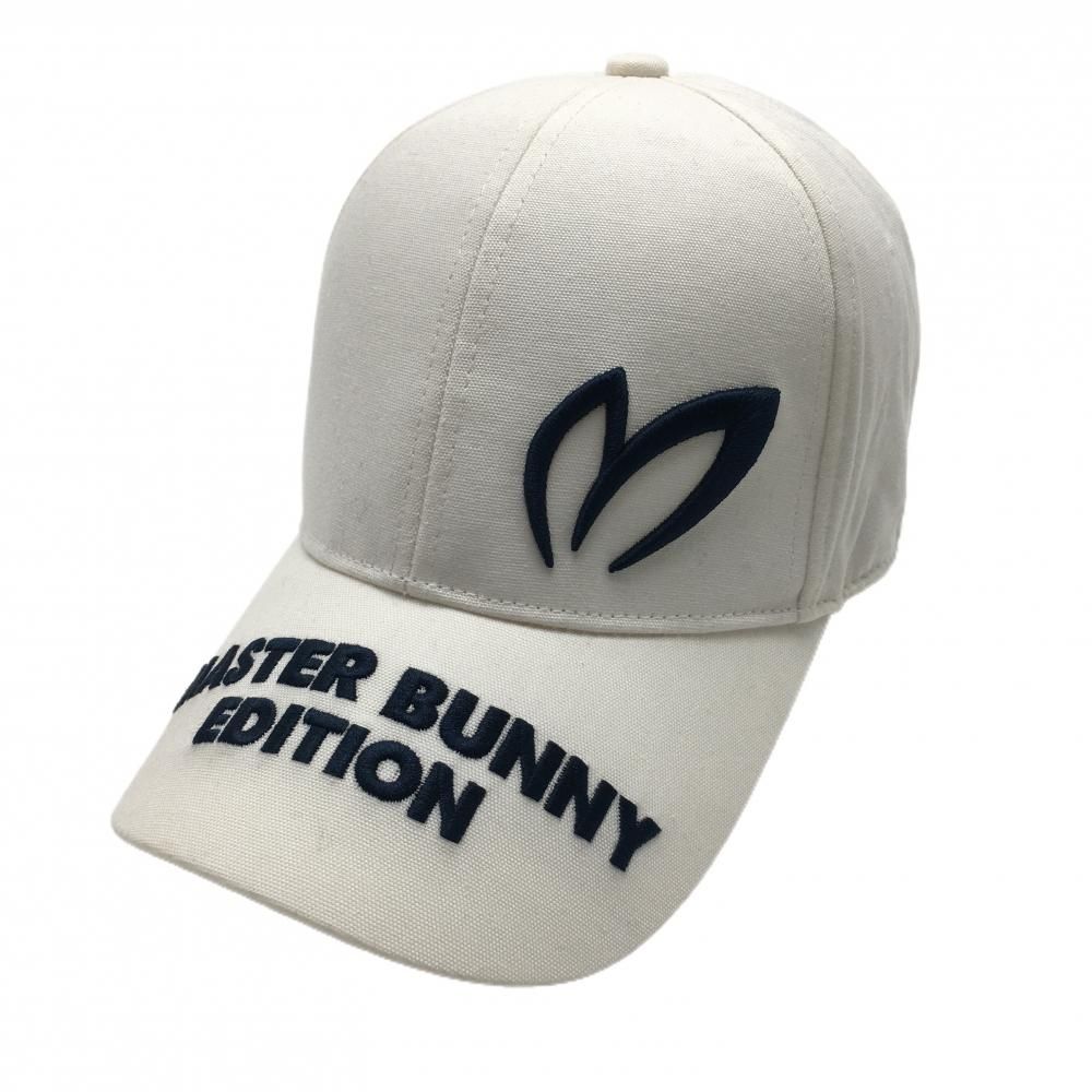 【超美品】マスターバニー キャップ 白×ネイビー つばロゴ刺しゅう  FR  ゴルフウェア MASTER BUNNY EDITION