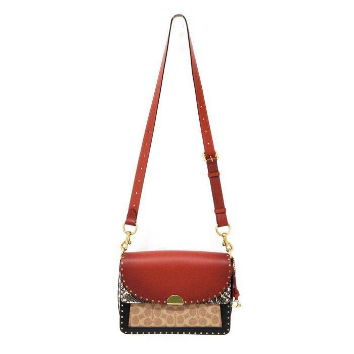 コーチ COACH ショルダーバッグ パイソン レザー PVC