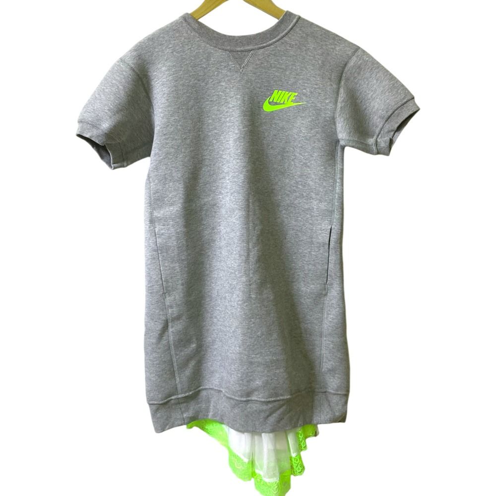 NIKE sacai ナイキ サカイ 半袖 テックフリース ドッキングワンピース 716913-063 サイズS グレー レディース 古着