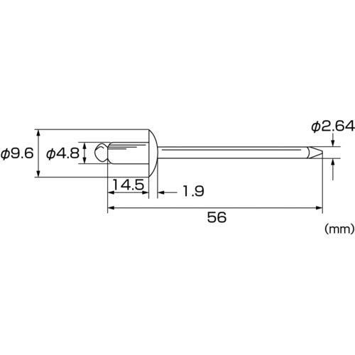 人気 彡NSA6-6 1000本入 6-6 アルミ スティール ブラインドリベット ロブテックス