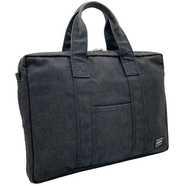 吉田カバン ハンドバッグ ポーター スモーキー ブリーフケースS コットン ブラック 黒 592-07506 PORTER SMOKY ビジネスバッグ 書類バッグ お仕事バッグ 手提げ バッグ バック カバン 鞄