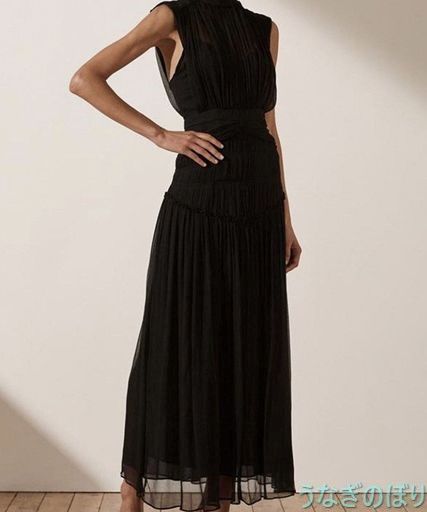  ロングワンピース パーティー カジュアル フ レッド パープル ブラック ノースリーブ 夏 上品 大人 シンプル 無地 0716 ノースリーブ ポロシャツ