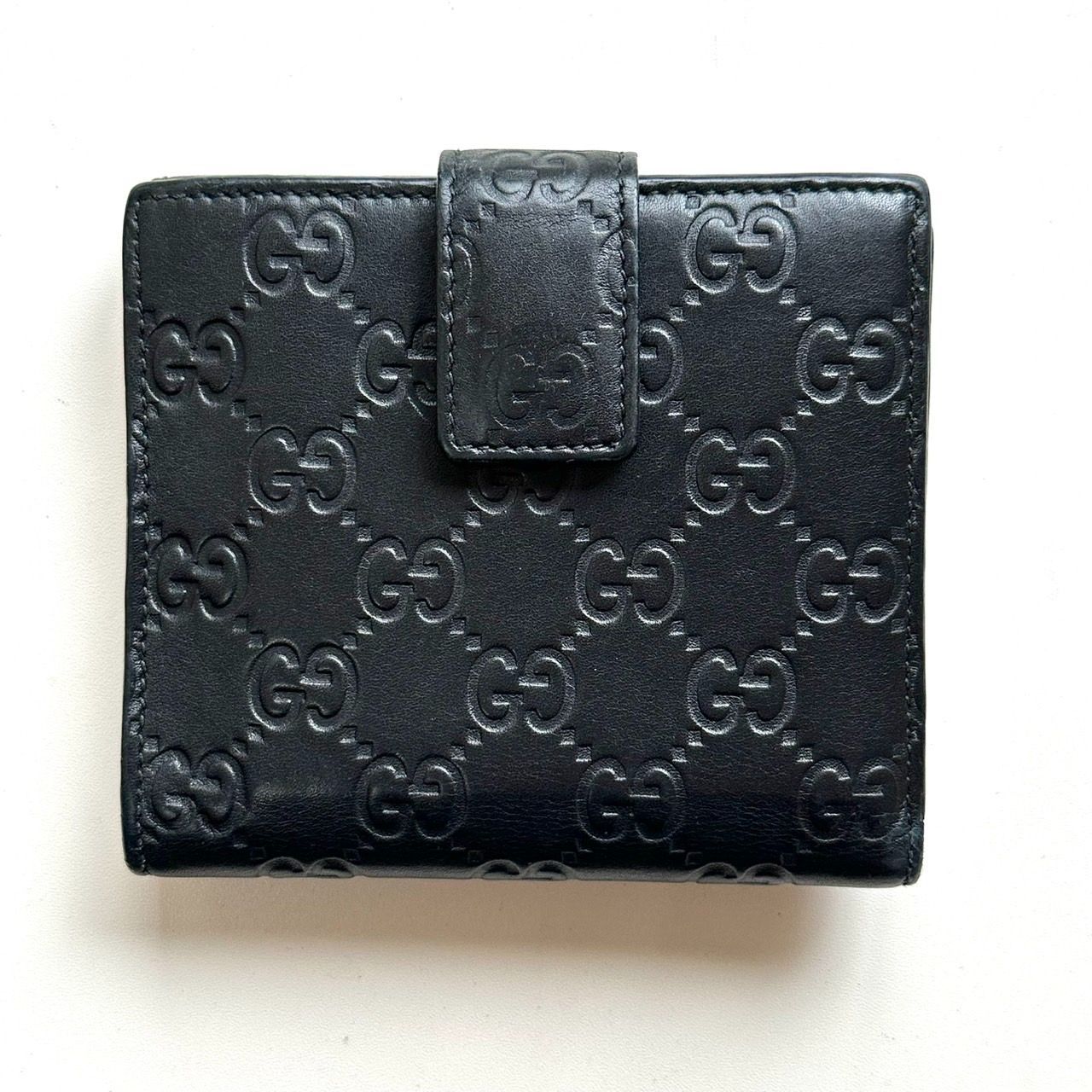 グッチ GUCCI 二つ折り財布 グッチシマ ブラック - メルカリ