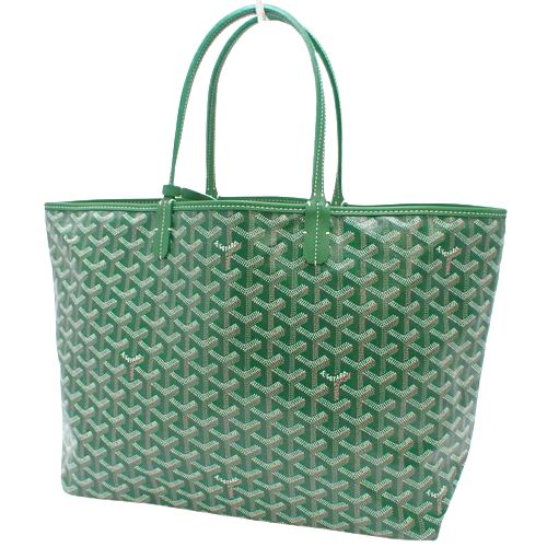 GOYARD(ゴヤール) サン・ルイ PM トートバッグ 肩掛け ショルダー ショッピングバッグ ヘリンボーン柄 PVCコーティングキャンバス ゴヤールディンキャンバス グリーン緑 シルバー金具 ユニセックス 40803001935【新品】【アラモード】