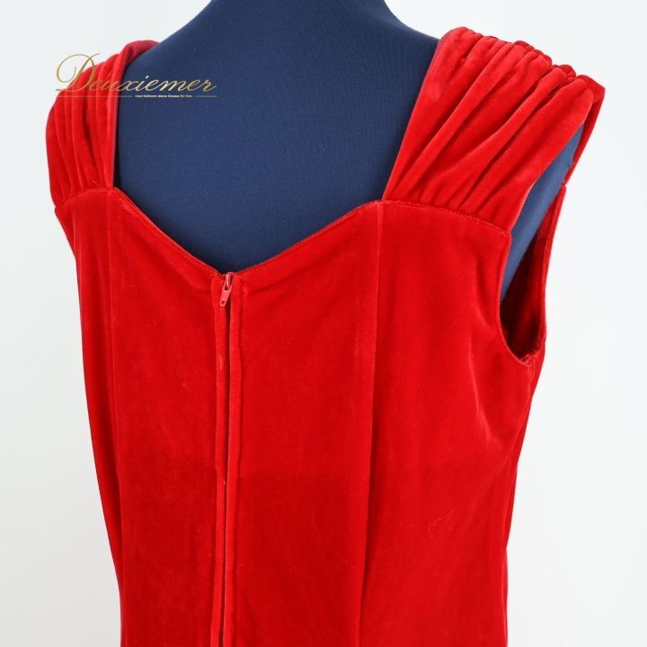 フラダンス 衣装 ワンピース ドレス レッド系 フラ ダンス 赤 ベロア