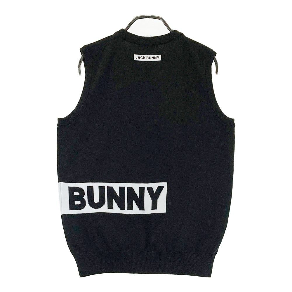 サイズ：1 JACK BUNNY ジャックバニー  ニットベスト  ブラック系 [240101443000] ゴルフウェア レディース ストスト サイズ：1 JACK BUNNY ジャックバニー ニットベスト ブラック系