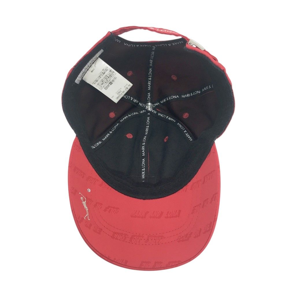 送料無料で新登場！ MARK-LONA マークアンドロナ キャップ 英字ロゴ総柄 レッド系 240101528360 ゴルフウェア ストスト 最新アイテムを多数掲載！