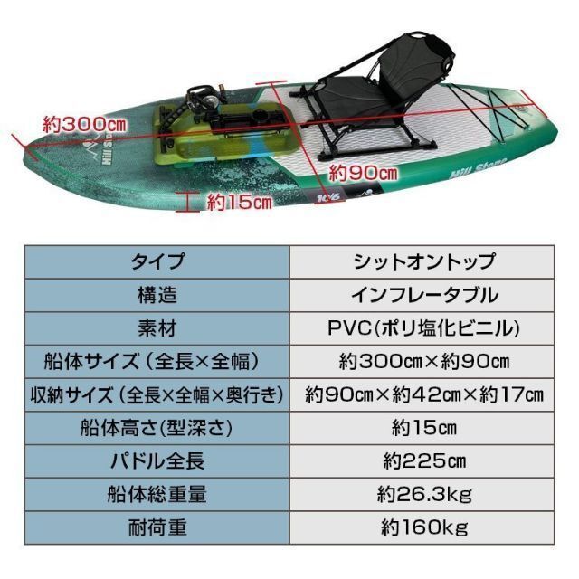 ペダル式パドルボード 足漕ぎカヤック SUP パドルボード od551 - メルカリ