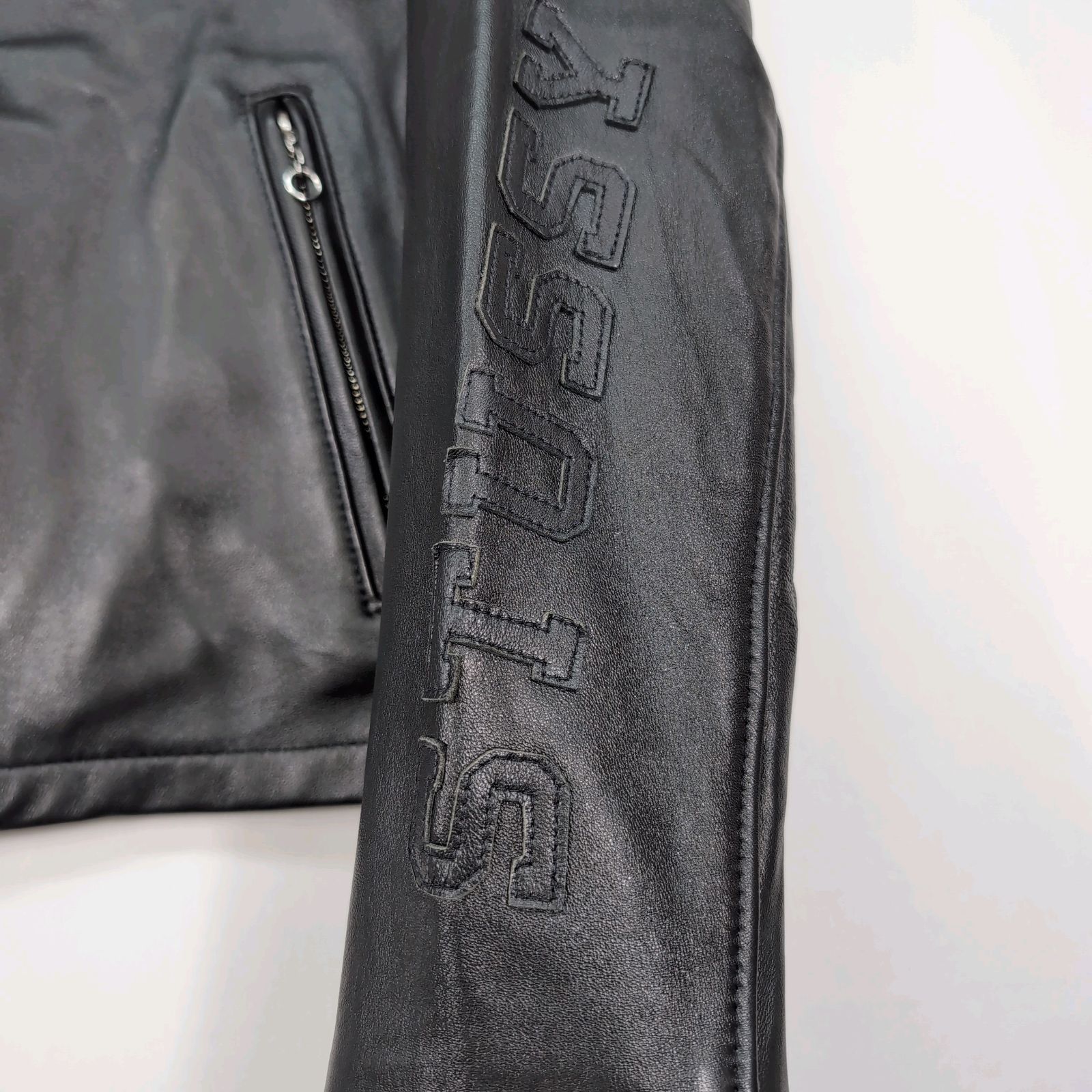 中古　stussy Schott コラボ レザー シングルライダースジャケット STUSSY×SCHOTT ステューシー×ショット/レザージャケット
