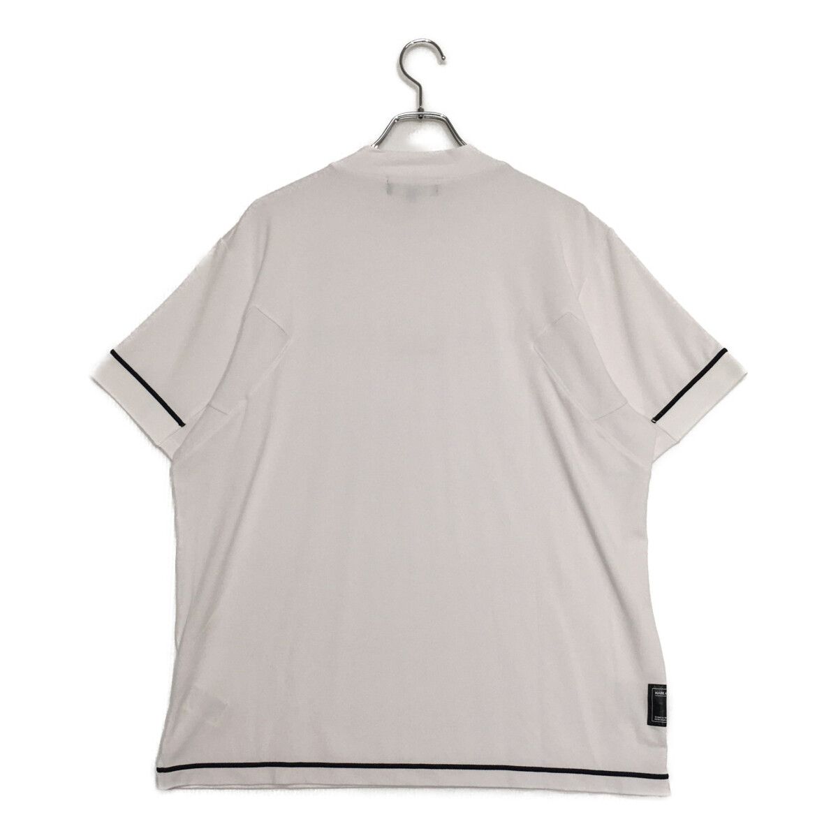 メンズ マークアンドロナ MARK-LONA 半袖シャツ 50 LL ホワイト モックネック 薄手