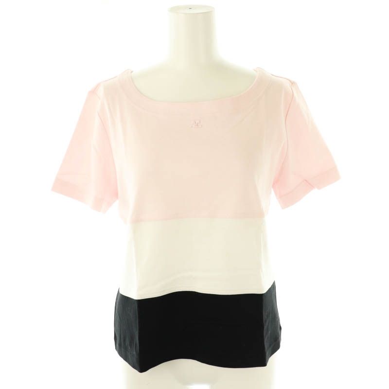 クレージュ courreges ロゴ Tシャツ カットソー 半袖 40 ピンク