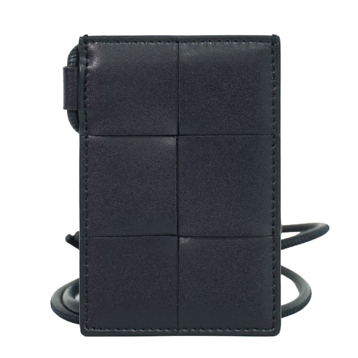 本物 ボッテガヴェネタ BOTTEGA VENETA マキシイントレチャート カセット バッジホルダー IDカードホルダー レザー ネイビー 雑貨小物 フォロー割
