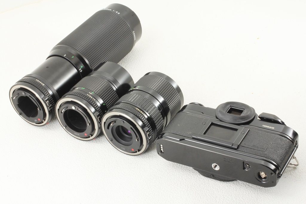 ジャンク品 Canon 最新 キヤノン A-1 レンズ3本 ワインダー フィルム