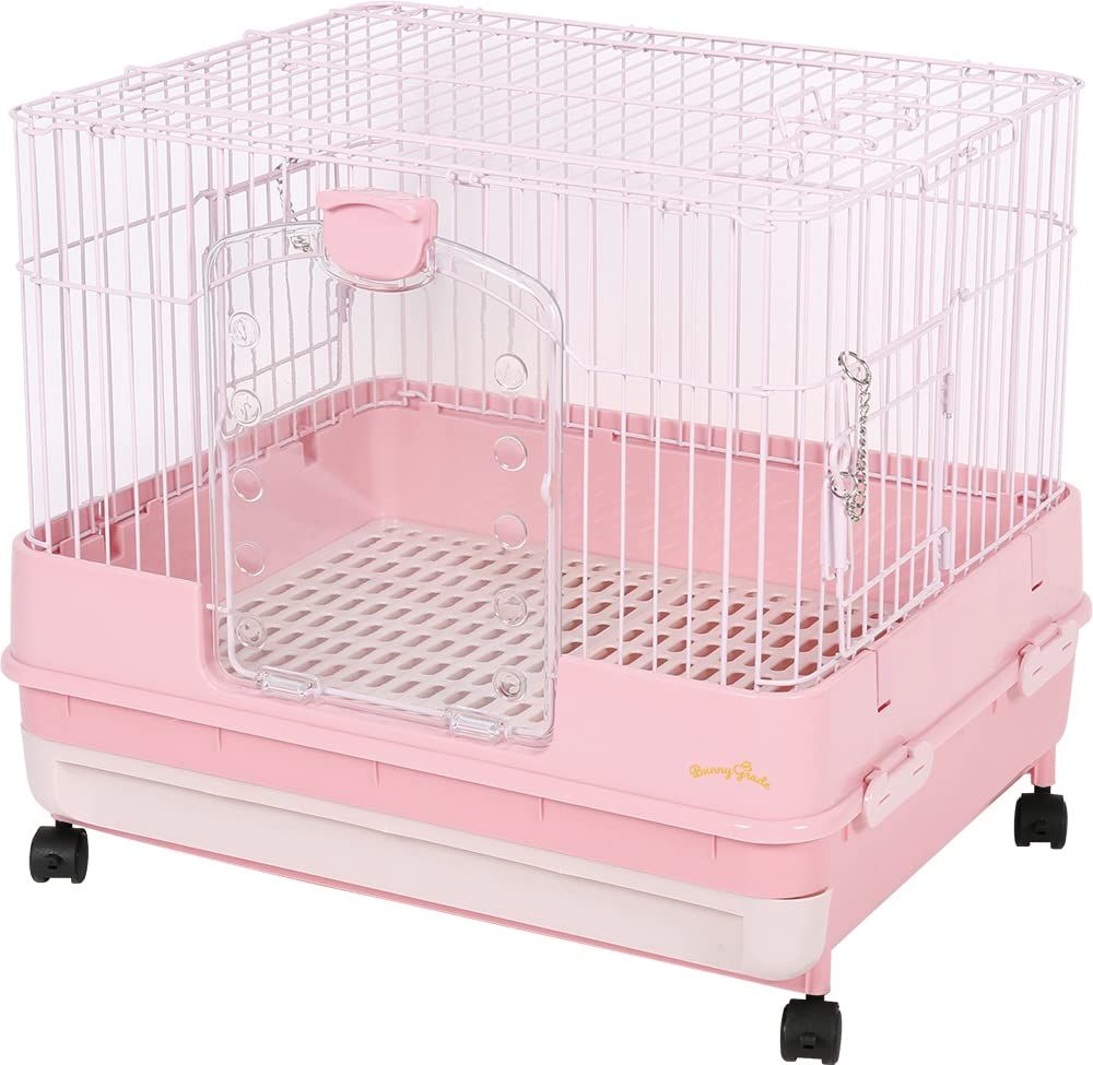 ミニマルランド うさぎのカンタンおそうじケージ ピンク H50 ピンク H50