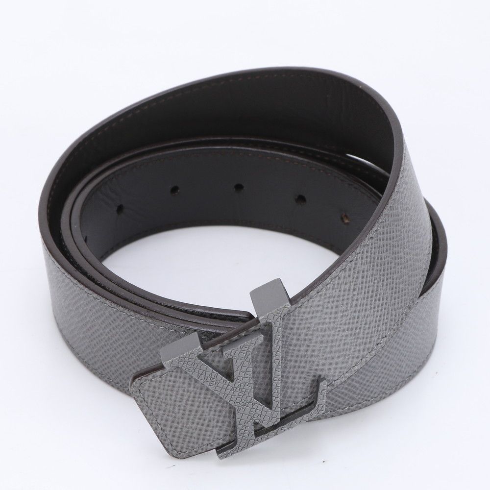 美品 ルイヴィトン タイガ サンチュール LV イニシャル グラシエ M6898 レザー ベルト メンズ ファッション MRM BL15-5【中古】