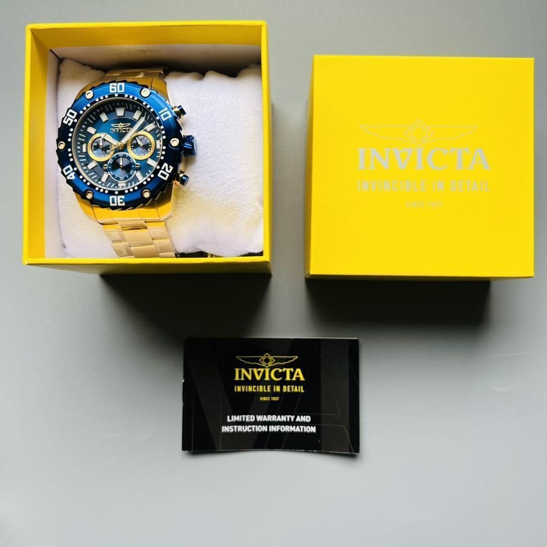 ゴールド＆ブルー【新品】INVICTA インビクタ プロダイバー メンズ