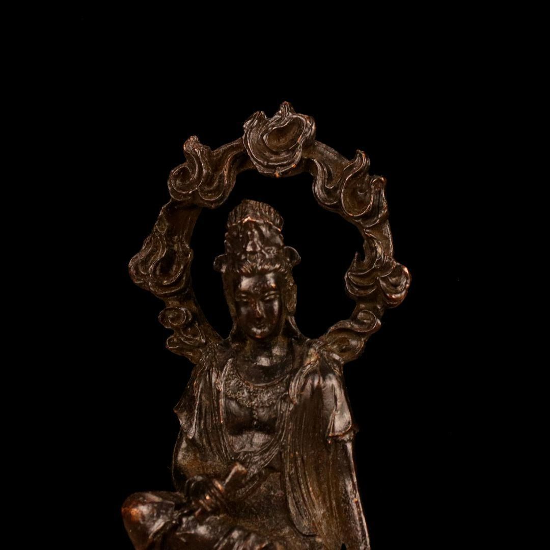 銅細工 自在観音像 仏像 装飾品 工芸品 美術品 置物 精密細工 木彫り 仏像 自在観音 観音像 置物 彫刻 - メルカリ