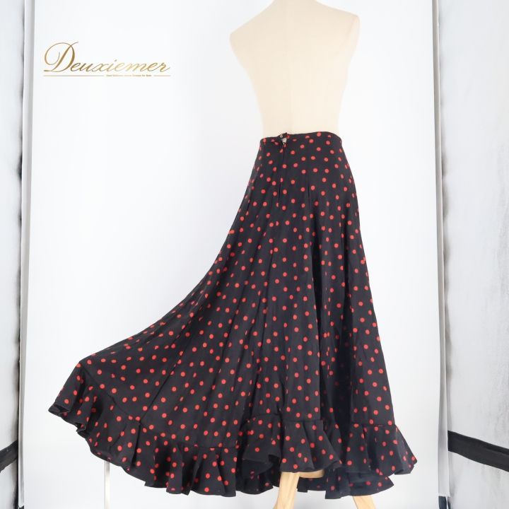 amay バタデコーラ黒に白水玉と赤バラ