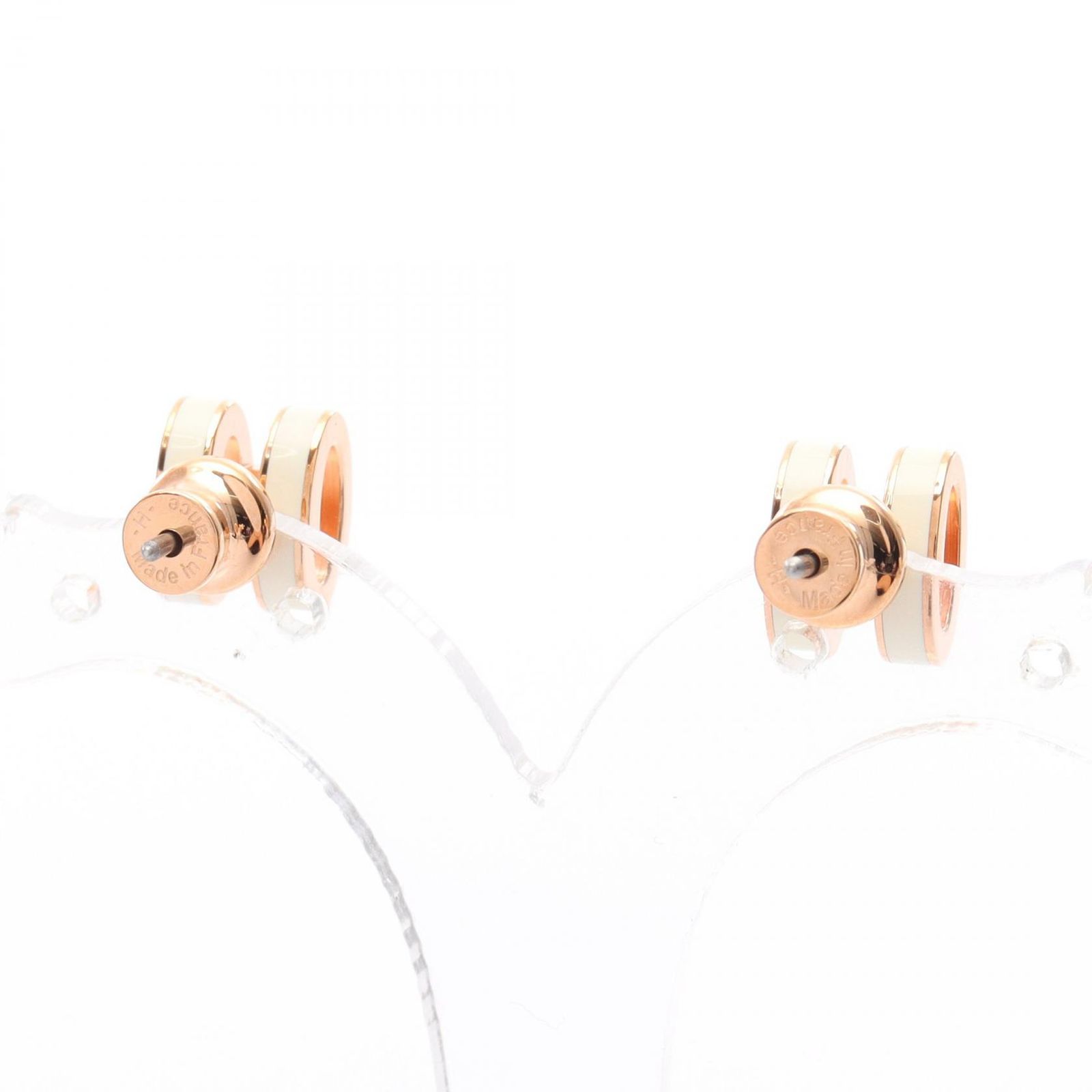 エルメス HERMES ピアス MINI POP H ミニポップアッシュ ホワイト GP