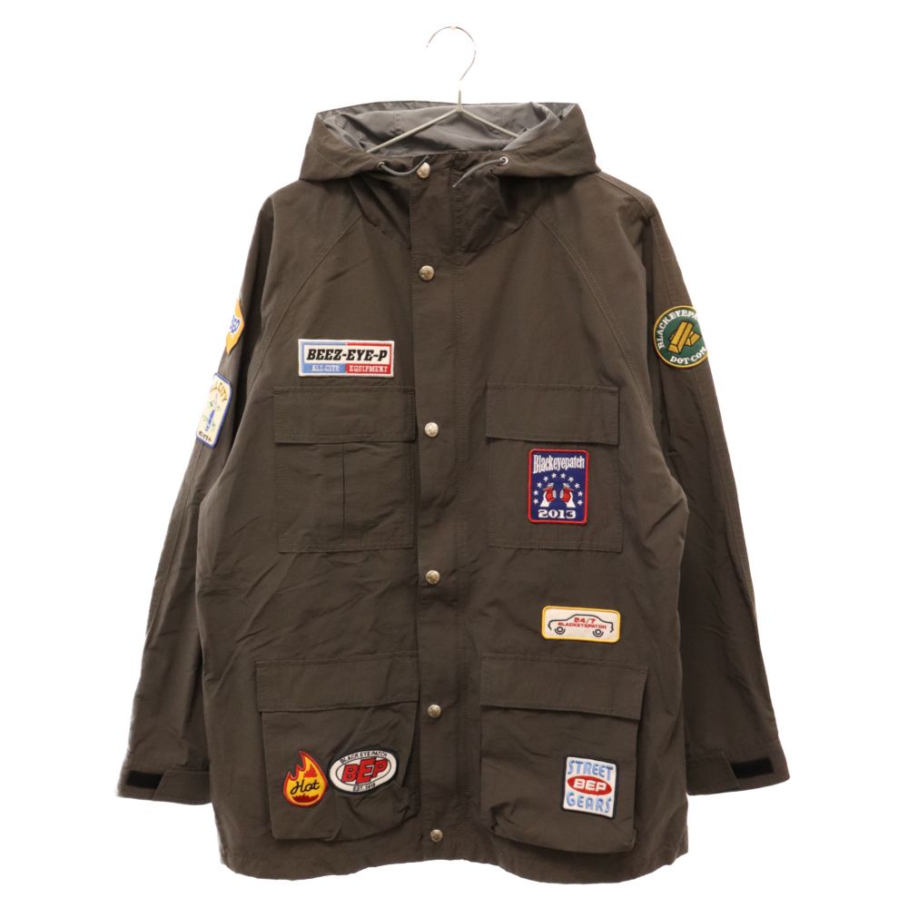 THE BLACK EYE PATCH (ブラックアイパッチ) 22SS LOGOS MOUNTAIN PARKA ロゴパッチマウンテンパーカー グレー BEPSS220T04